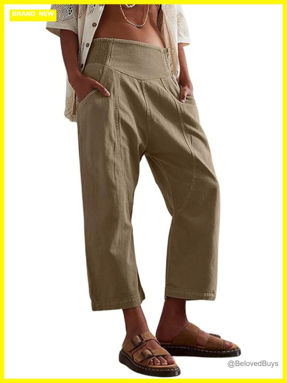 Loose Fit Wide Leg Cropped Barrel Harem Jeans